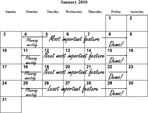 schedule of features